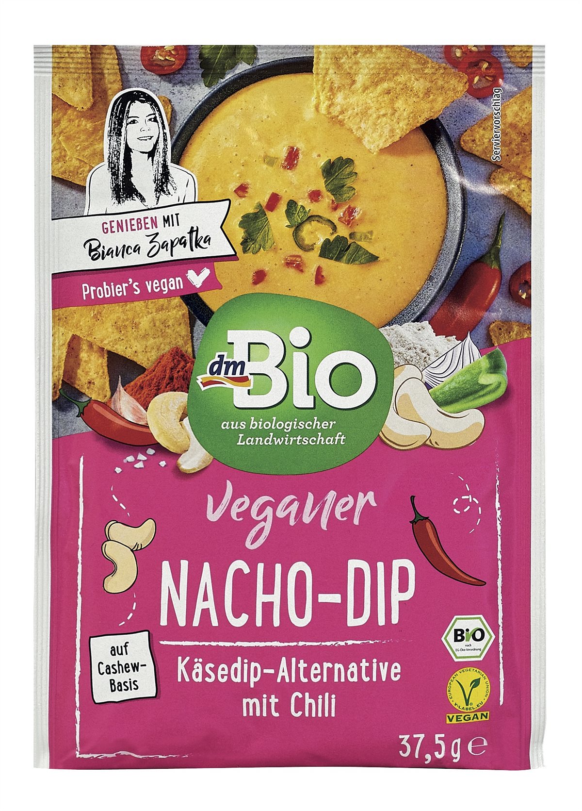 dmBio Veganer Nacho-Dip Käse-Alternative mit Chili 37,5g 1,95 Euro