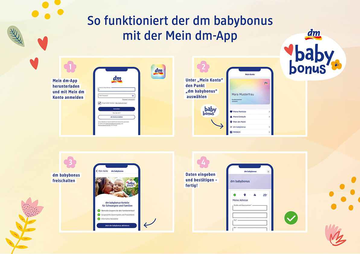 Pressebild dm babybonus 2 Anmeldung