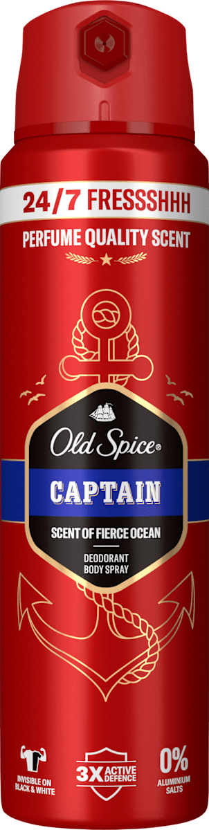 Freisteller Old Spice Deospray Captain Black and White